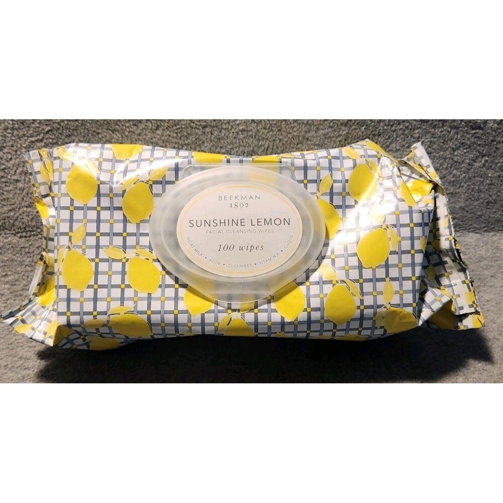 Beekman 1802 Unisex Sunshine Lemon 100 Facial Cleaning Wipes Sealed USA New